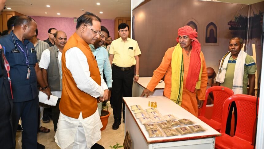 पारंपरिक औषधियों और हर्बल उत्पादों से प्रभावित हुए मुख्यमंत्री साय, लोक कला का किया अवलोकन