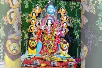 विजेता कॉम्प्लेक्स स्थित शासकीय आवासीय परिसर में नवरात्र की धूम, माता की भव्य प्रतिमा बनी आकर्षण का केन्द्र