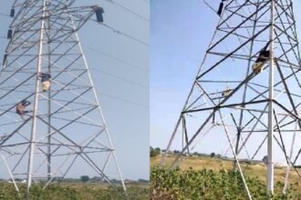 चरित्र पर उंगली उठा पति देता था ताने, परेशान पत्नी चढ़ गई बिजली के टॉवर पर….