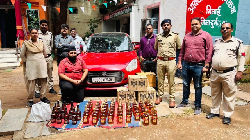 आबकारी विभाग ने मध्य प्रदेश की 60 बॉटल मदिरा का अवैध परिवहन करते वाहन किया जप्त, 01 आरोपी गिरफ्तार