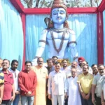 18 फीट ऊंचे शिव प्रतिमा का उद्योग मंत्री लखन लाल देवांगन ने पूजन अर्चना कर किया अनावरण, विभिन्न धार्मिक अनुष्ठानों में हुए सम्मिलित