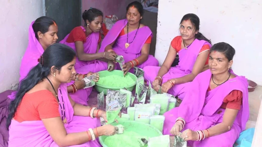 इस बार प्राकृतिक रंगों से रंगीन होगी होली : स्व सहायता समूह की महिलाएं कर रही है प्राकृतिक गुलाल का निर्माण