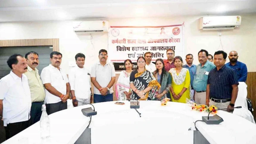 साकेत भवन में कर्मचारी राज्य बीमा औषधालय ने लगाया विशेष स्वास्थ्य जागरूकता व जांच शिविर