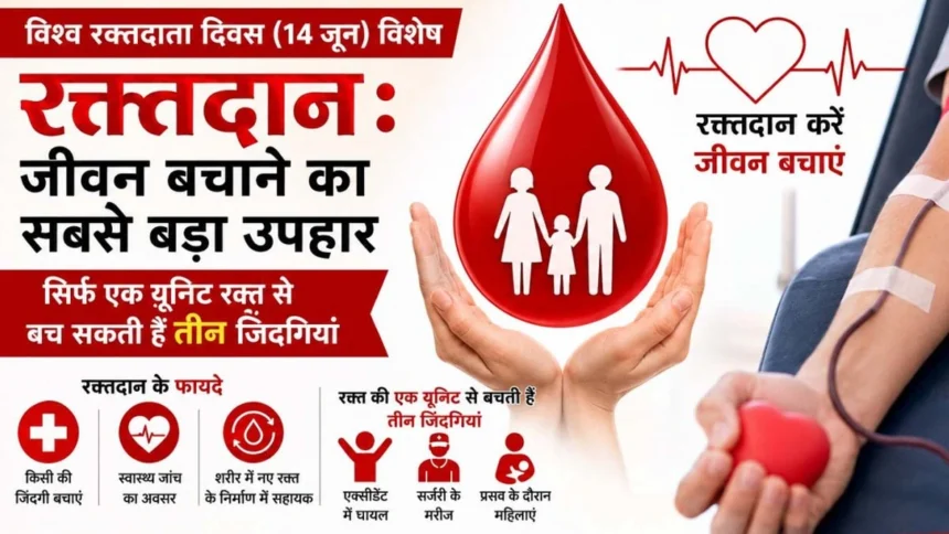 रक्तदान से मिलता है कई जरूरतमंदों को नया जीवन