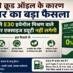 महंगे क्रूड ऑइल के कारण सरकार का बड़ा फैसला; E22 से E30 इथेनॉल मिश्रण वाले पेट्रोल पर एक्साइज ड्यूटी नहीं लगेगी
