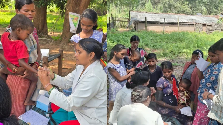 सेवा संकल्प अभियान की अनूठी पहल, 106 ग्रामीणों को मिला उपचार, जांच और योजनाओं का लाभ