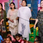 बच्चों से आत्मीय संवाद कर पोषण, स्वास्थ्य और देखभाल की व्यवस्थाओं का लिया जायजा